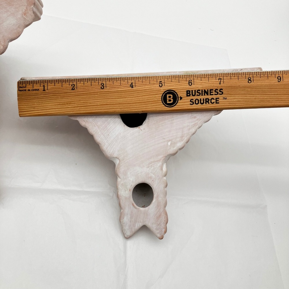 Wall Sconce Cherub Set 2 Terracotta Pink Vintage Angel Floating Shelves - Picture 7 of 14